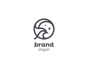 Creative minimalist bird line logo