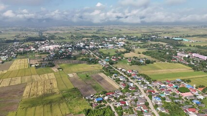 Aerial view of the countryside village in Pa Daet district one of the southern part of Chiang Rai province of Thailand.