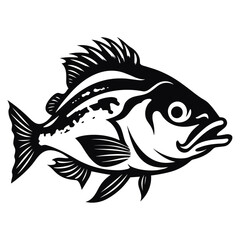 fish vector illustration silhouette laser cutting black and white shape