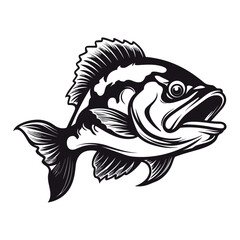 fish vector illustration silhouette laser cutting black and white shape