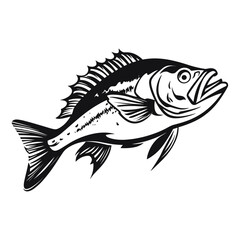 fish vector illustration silhouette laser cutting black and white shape