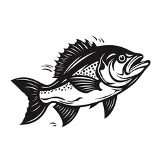 fish vector illustration silhouette laser cutting black and white shape