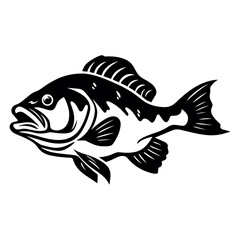Fototapeta na wymiar fish vector illustration silhouette laser cutting black and white shape