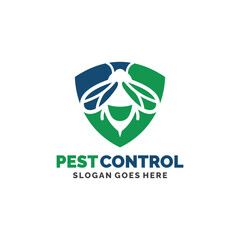 Wasp pest control logo design vector illustration. Pest control logo