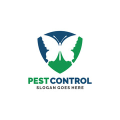 Butterfly pest control logo design vector illustration. Pest control logo