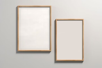 Wood frame mockup, 3d render, Generative AI