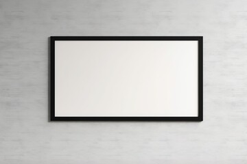 poster mockup, landscape black frame with matt on the wall, 3d render, Generative AI