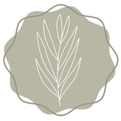 Flower Plant Vintage Sticker Design, Flower Card Decoration, Minimalist Flower Line Design 