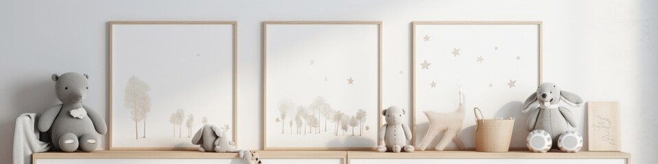nursery interior, frame mockup, kids room mockup, Generative AI