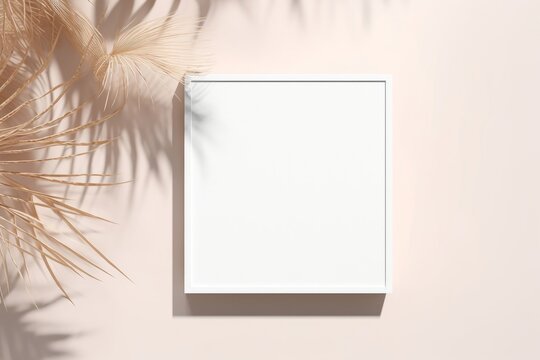 square card mockup, wedding stationery mockup, 3d render, Generative AI
