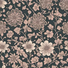 Gardinen beautiful floral flower seamless pattern background for premium product ai generated © KengVit14