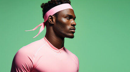 Obraz premium Athletic African young man on a vibrant background