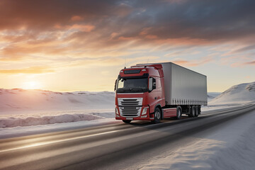 Modern truck on the highway