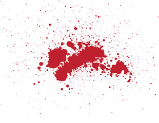 Blood splash background, blood drop on white, red blood splatter