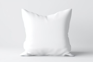 white square pillow on white background, pillow mockup, 3d render, Generative AI