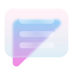 Chat Baloon Glassmorphism UI Icon Sign and Symbol Design Illustrator Png Svg
