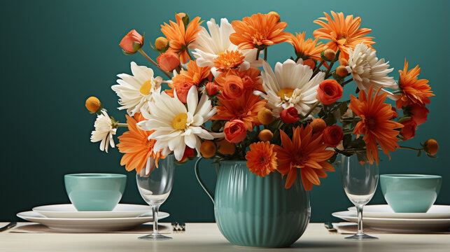 flowers in vase HD 8K wallpaper Stock Photographic Image 