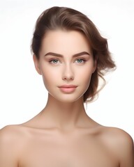 portrait of a young beautiful women with perfect smooth skin