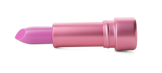 Pink lipstick on white background