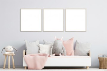 modern kids room frame mockup, Generative AI