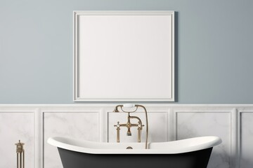 Fototapeta na wymiar bathroom interior frame mockup, 3D render, Generative AI