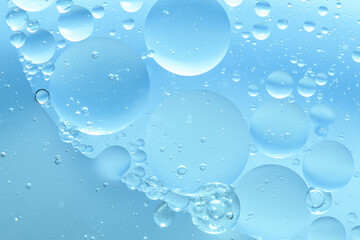 Water bubble texture on blue background