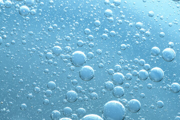 Water bubble texture on blue background