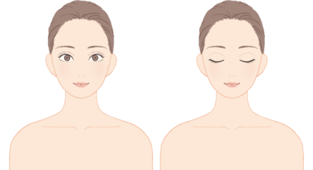 スキンケアをする女性　表情セット