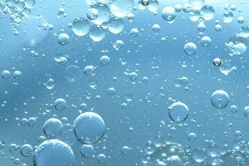 Water bubble texture on blue background