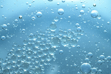 Water bubble texture on blue background