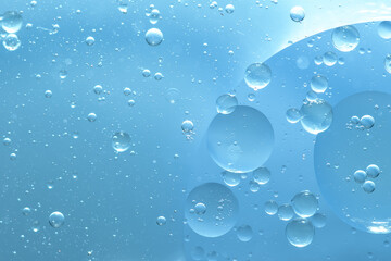 Water bubble texture on blue background