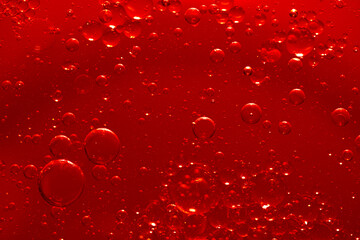 Water bubble texture on red background