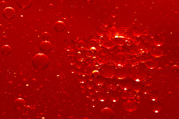 Water bubble texture on red background