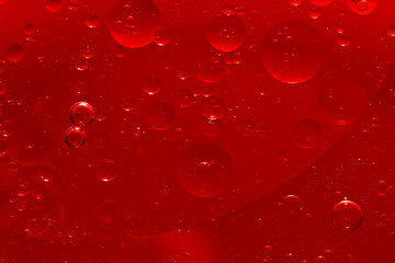 Water bubble texture on red background