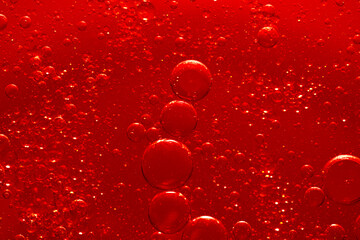 Water bubble texture on red background