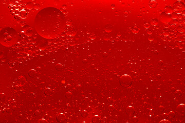 Water bubble texture on red background