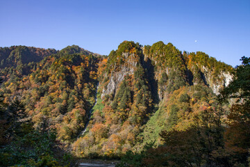 View from Kurobe gorge railway, Toyama, Japan