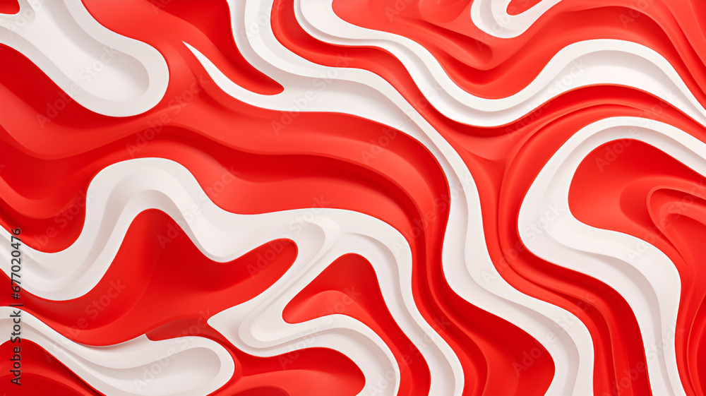 Wall mural red abstract wavy background | generative ai