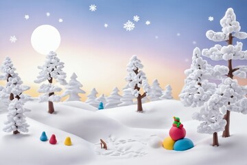 Clay Art - Winter Scenery