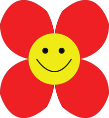 red flower smile