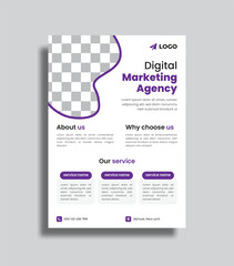 Vector digital marketing flyer design. corporate business agency editable flyer template.
