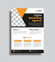 Obraz premium Vector digital marketing flyer design. corporate business agency editable flyer template.