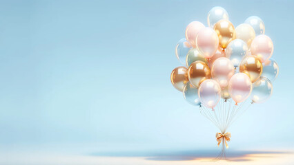 wonderful cluster balloons for celebration,  happy new year and happy birthday concept
