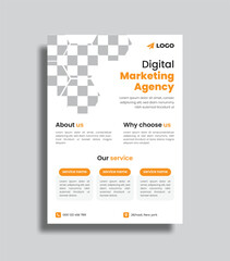 Vector digital marketing flyer design. corporate business agency editable flyer template.