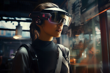 Augmented and with technologically enhanced humans, illustration for human augmentation