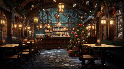 Fototapeta premium Enchanted Christmas Workshop: A Festive Creation Space