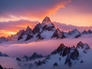 sunrise in the mountains