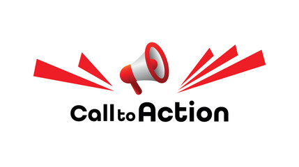 call to action sign on white background	