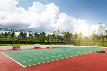 Background of empty tennis court