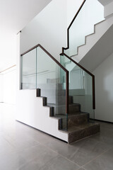 Modern stone staircase in the house